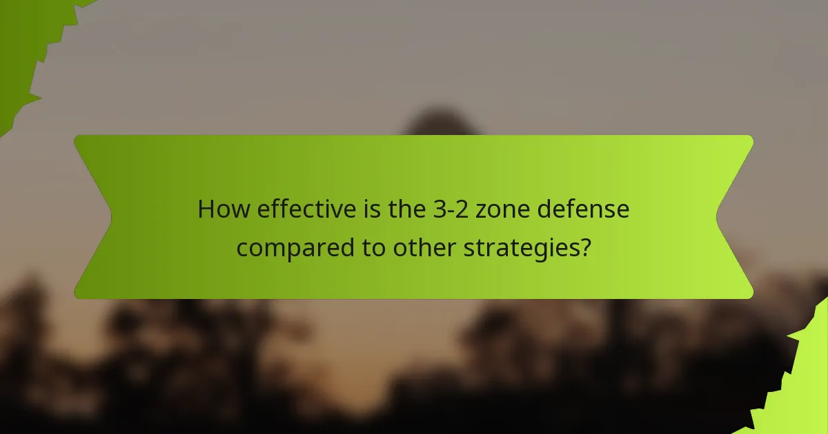 How effective is the 3-2 zone defense compared to other strategies?