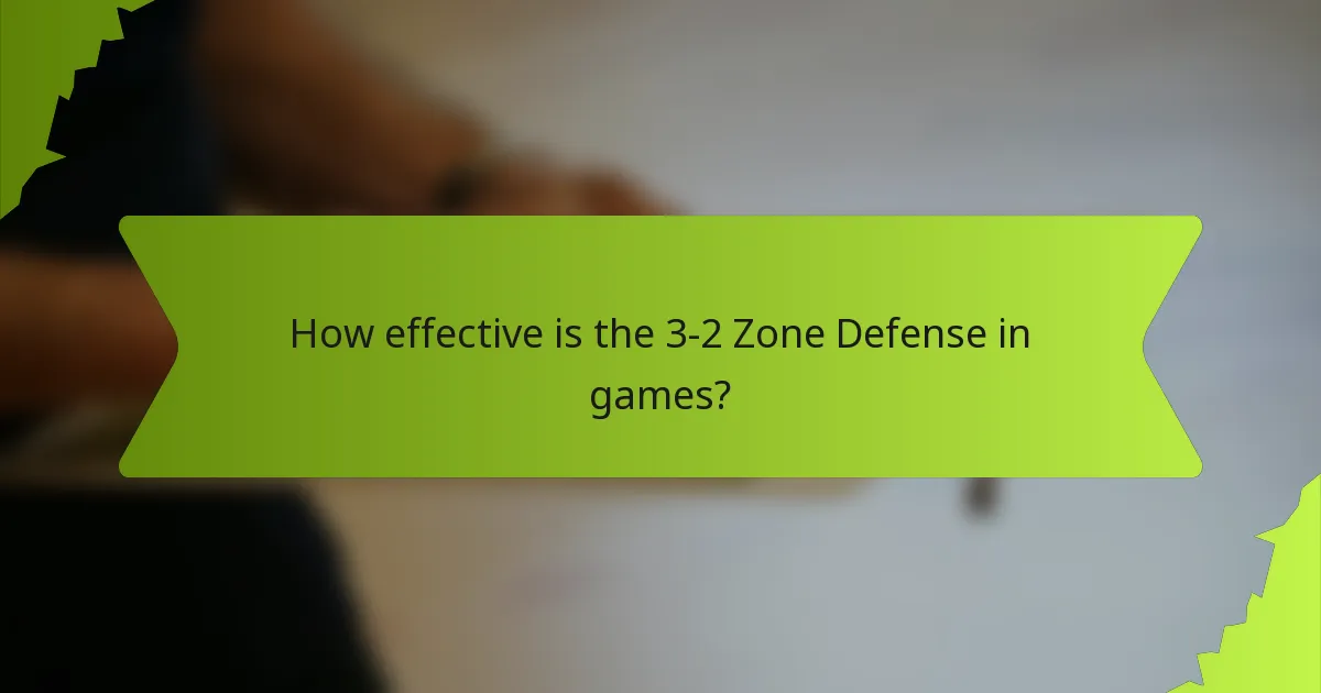 How effective is the 3-2 Zone Defense in games?