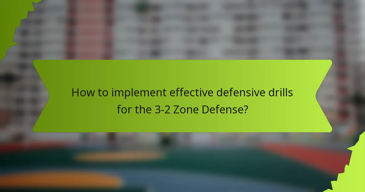 How to implement effective defensive drills for the 3-2 Zone Defense?