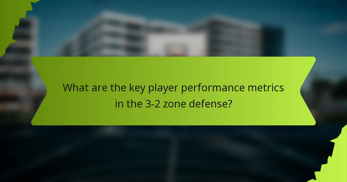 What are the key player performance metrics in the 3-2 zone defense?